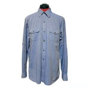 Men’s Marc Anthony Slim Fit Long Sleeve Button Down Blue Shirt Size Large.